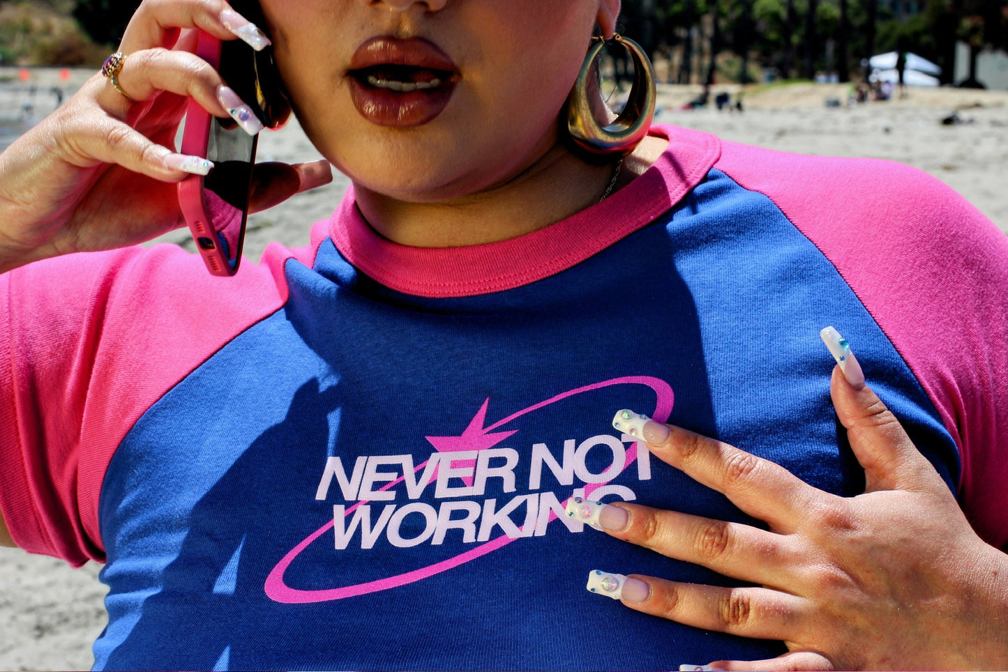 "Never Not WKG" Fuchsia Baby Tee-SQ9009578