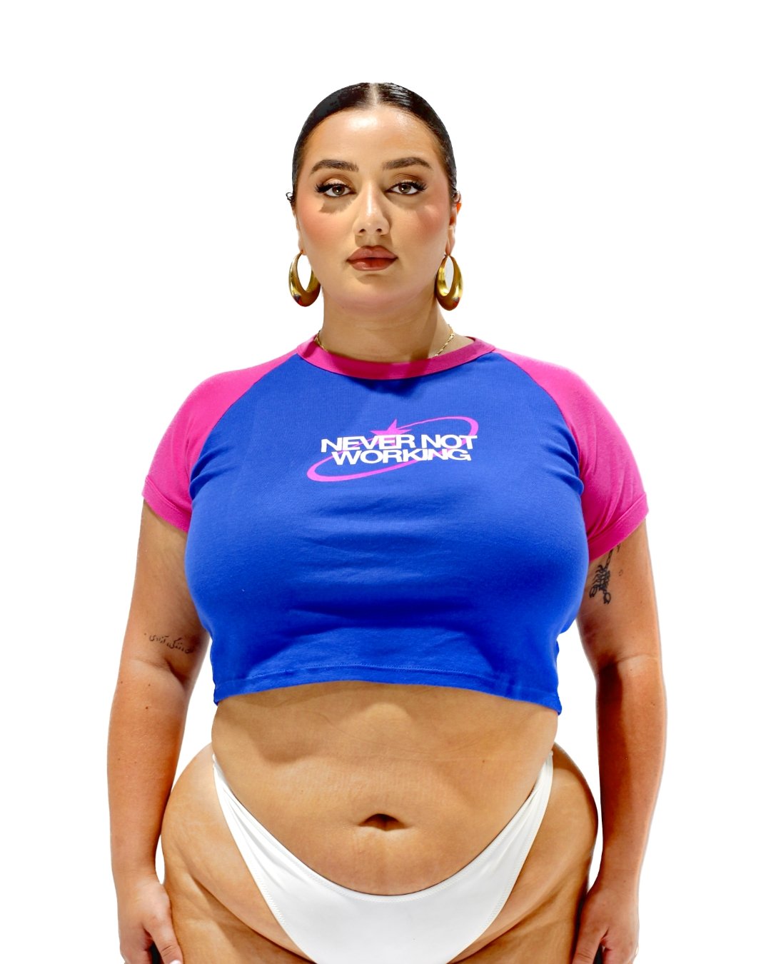 "Never Not WKG" Fuchsia Baby Tee-SQ9009578